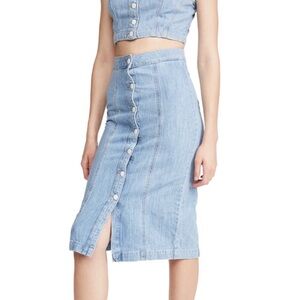 DL1961 Jeanne Devin button up midi skirt